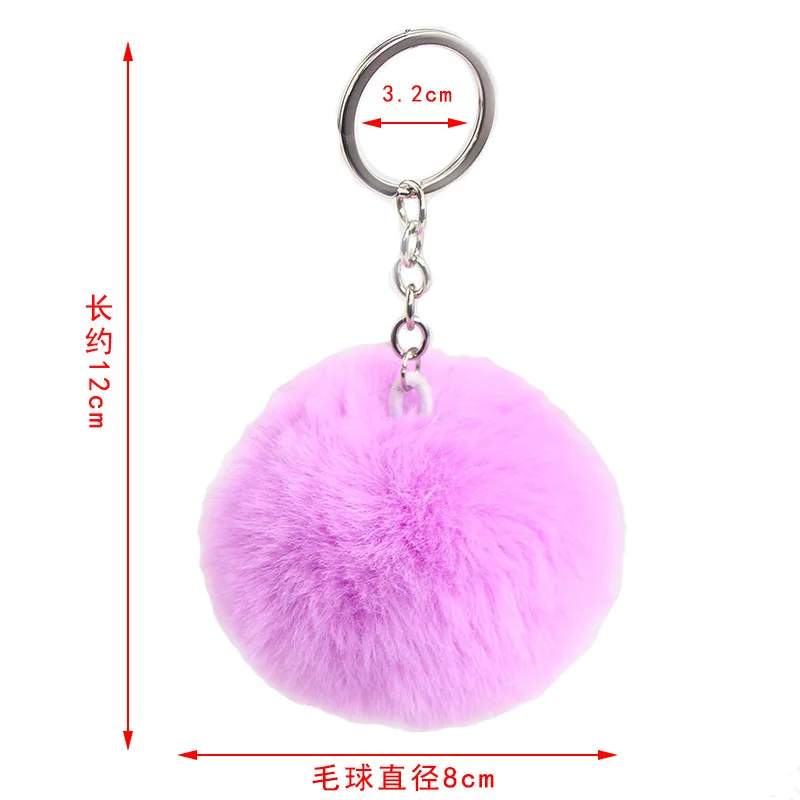Кроличьего меха Повязка для волос с пушистыми помпонами милый брелок ключей
