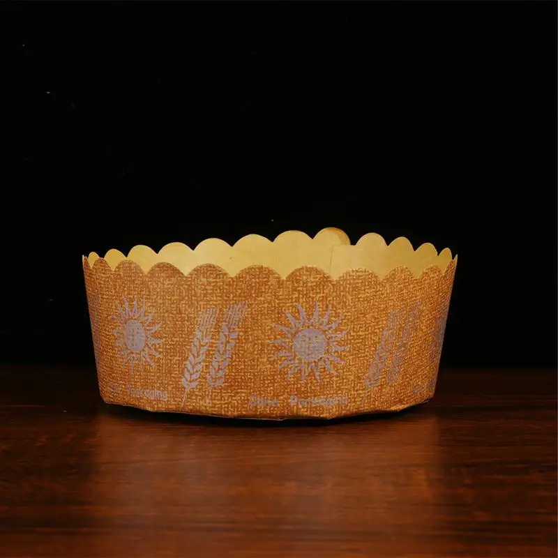 90 шт. 6 дюймов большие крафт бумаги чашки Маффин Подсолнух узор кексы бумажные