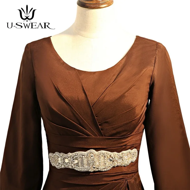 

Elegant Short Mother of The Bride Dresses Sheath V-neck Satin Beading Belt Wedding Party Dress Vestido Mae Da Noiva Mother Dress