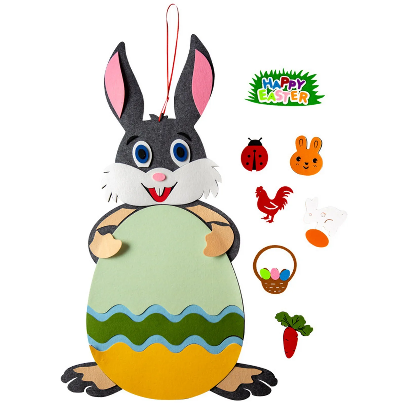 

Easter Bunny DIY Pendants Home Decoration Felt Pendant Wall Hanging Children's Intellectual Handmade Felt Toys For Easter Day