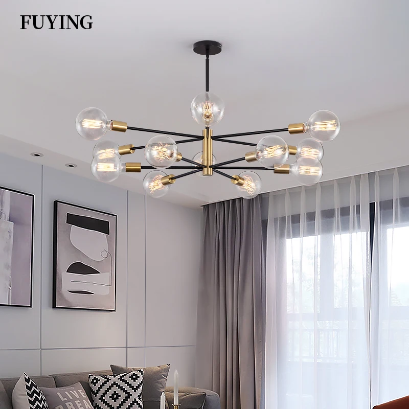 

Fuying Modern Nordic LED Chandelier Lighting Adjustable For Bedroom Lamp Living Room Kitchen Home Indoor Pendant Light Fixtures