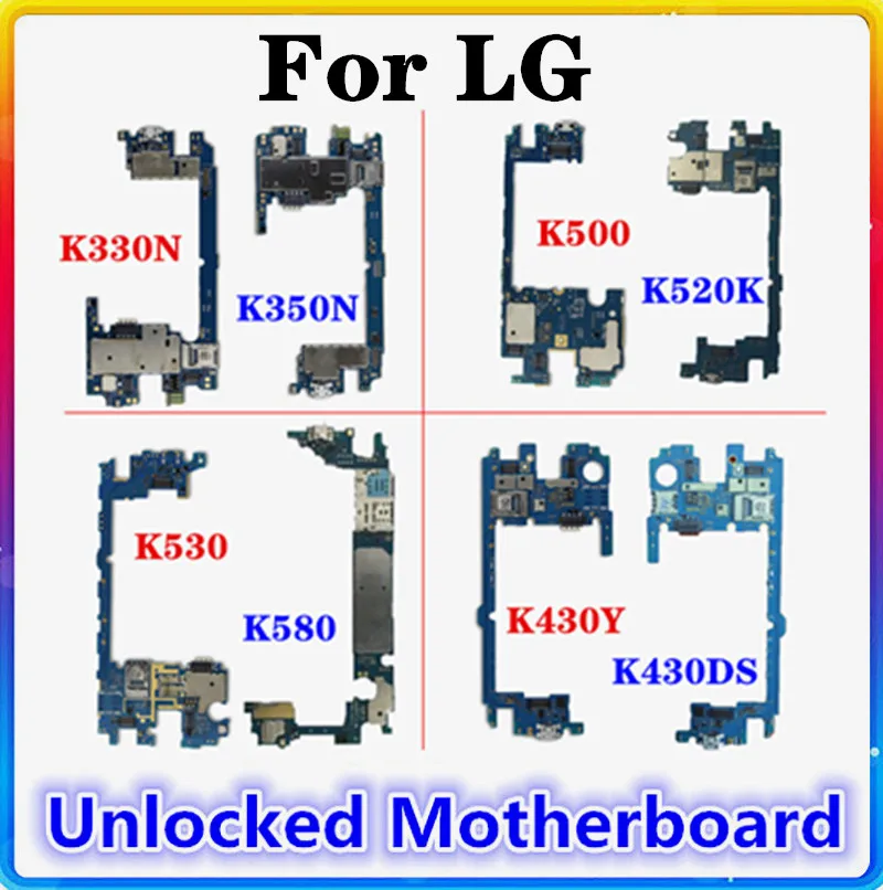Материнская плата для LG K330N K350N K430Y K430DS K530 K520K K580 K500 100% оригинальная чистая