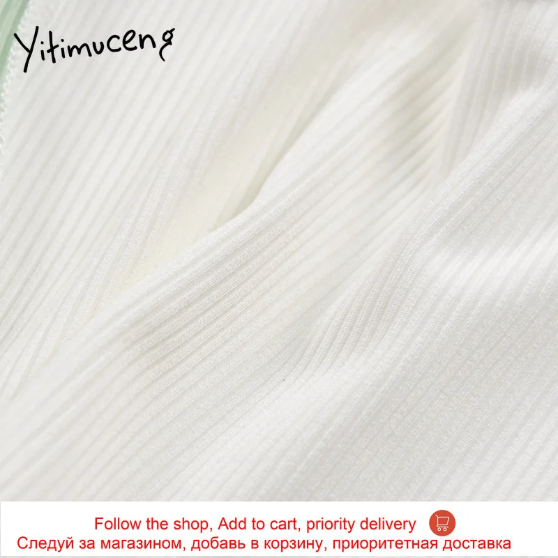 

Yitimuceng Patchwork Tank Tops for Women Gray Green Sexy Short Solid Club Crop Top New Cami 2021 Summer Fashion Stretch T Shirts