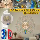 Настенные часы с 3d-вышивкой, алмазная живопись, вышивка крестиком, с изображением бабочки, цветов сделай сам, особые формы, домашние украшения, 60 х60 см