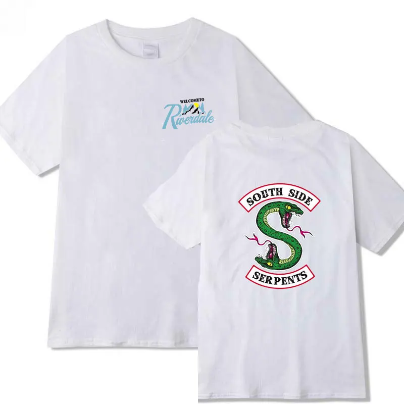 Мужская и женская футболка с принтом в виде змеи ривердейл летняя Винтажная
