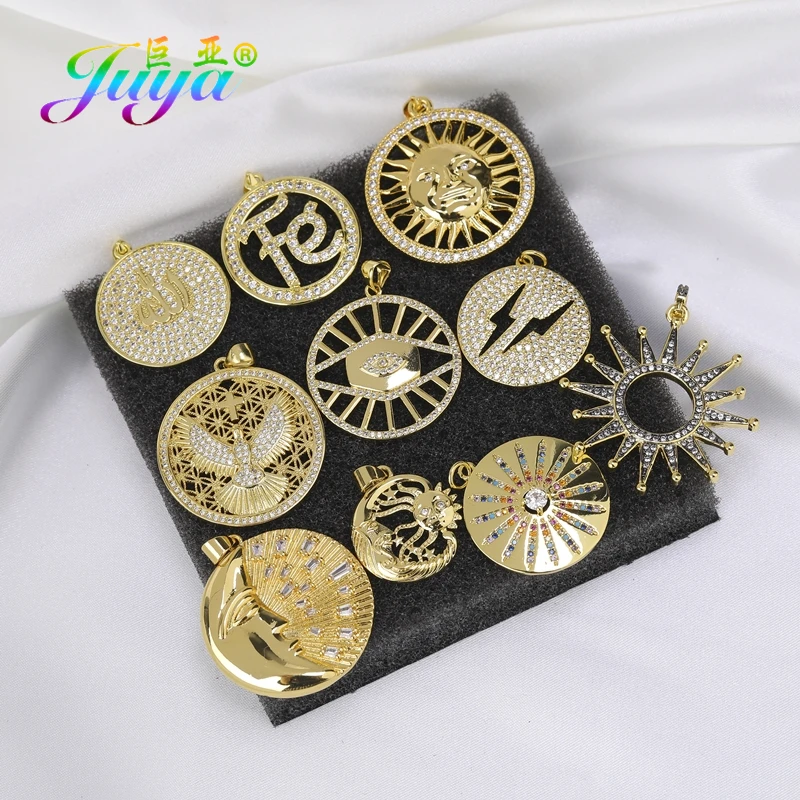 Juya DIY Ручная работа Pave Cz Роскошный Золотой Цвет Декоративные Большие размеры