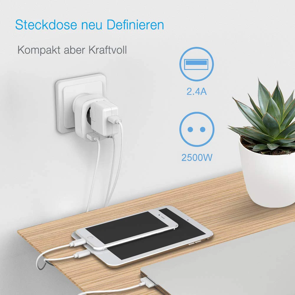 Настенная розетка TESSAN стандарта ЕС с выключателем 4 розетки переменного тока 3