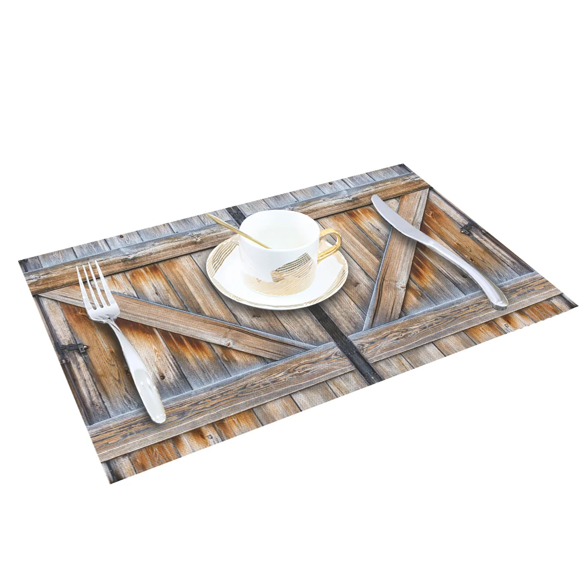 4 6 штук в партии комплект Коврики на стол страна двери сарая дерево напечатано