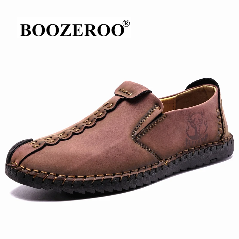 2021 NEW Comfortable Casual Leather Shoes Men Outdoor Soft Flat Driving Shoes