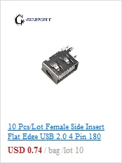 30 шт./партия основа край 5 Pin Тип B SMT Micro USB разъем Плоский порт Джек хвост штепсельная Вилка терминалы для samsung huawei