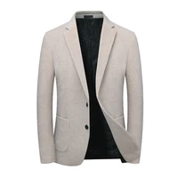 imitated mink wool blazer winter autumn business casual jacket suit black beige blazers slim fit notched collar costume homme