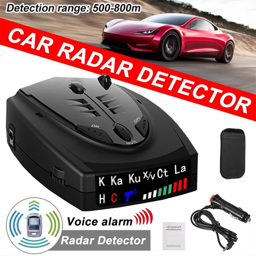 

12V Car Anti Radar Detector English Russian Voice Alert X K CT La Radar Detection Alarm Warning GPS 2 In 1 Flow/Fixed Volecity