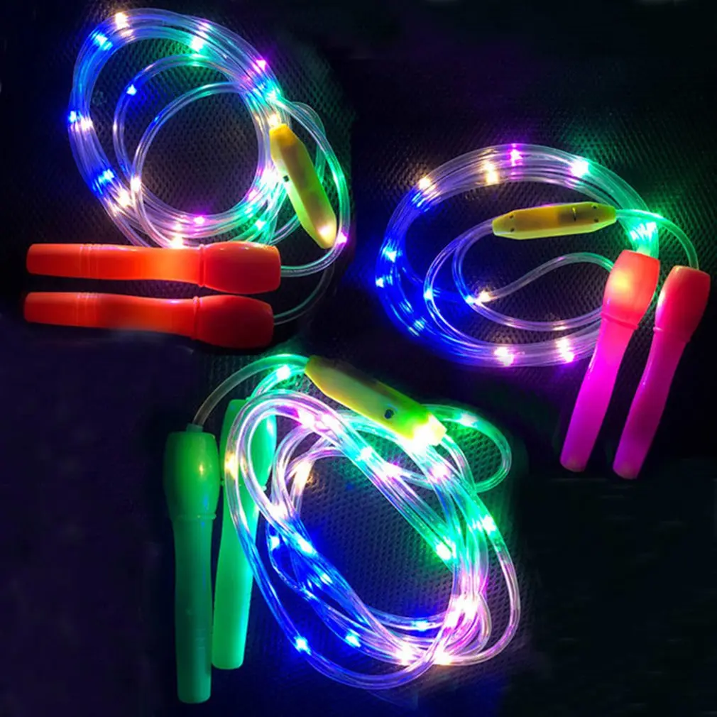 

Hot Sale Kids Skipping Rope Neutral Plastic Colorful Flash Jump Rope Sports Led Light Skipping Rope Dropshipping