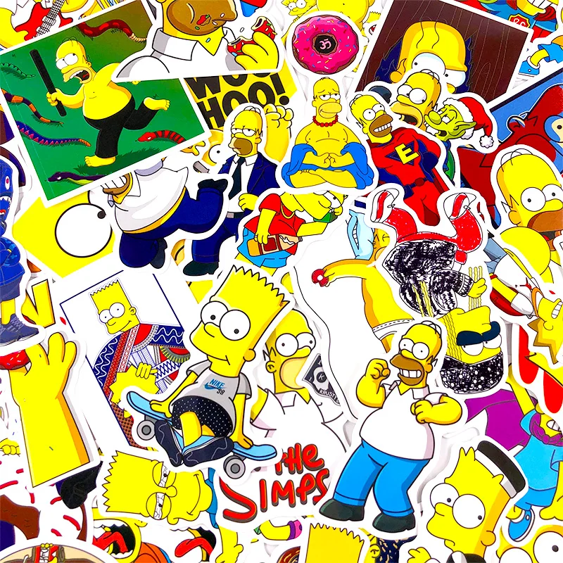 

50Pcs/Lot Vinyl Funny Anime Cartoon Kids Stickers For Skateboard Luggage Laptop Guitar Fridge Car Bike Sticker Decals Pack