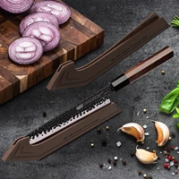 walnut standable kitchen knives protector blade guards knife rack set 5 size option knife covers kitchen cutlery tools standing