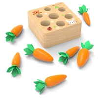 montessori educational wooden toy cartoon pull the radish toys children puzzle carrot game brain training early intellectua gift