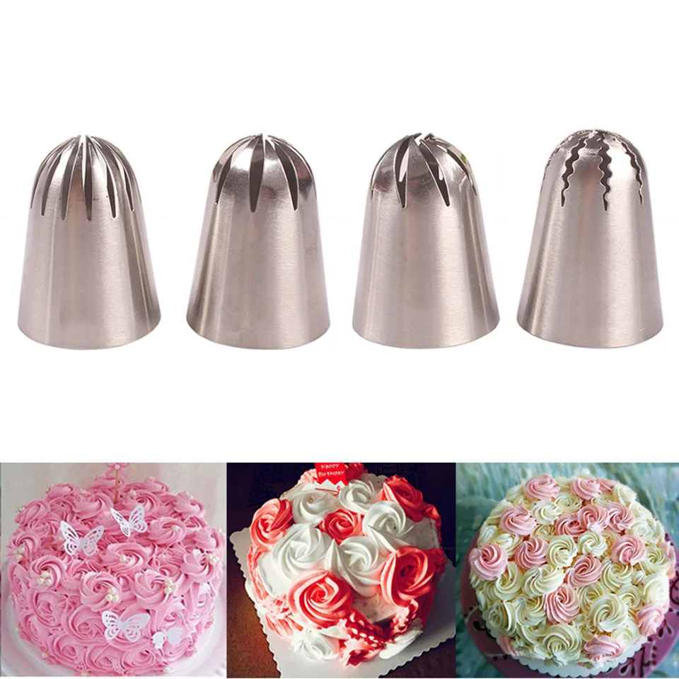 4 шт./компл. большая русская глазурь насадки для украшения торта наконечники из