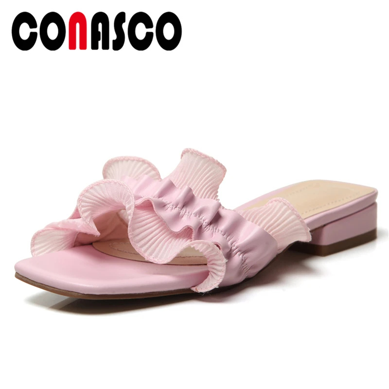 CONASCO Лето 2021 милые элегантные женские босоножки в сдержанном стиле с кружевными
