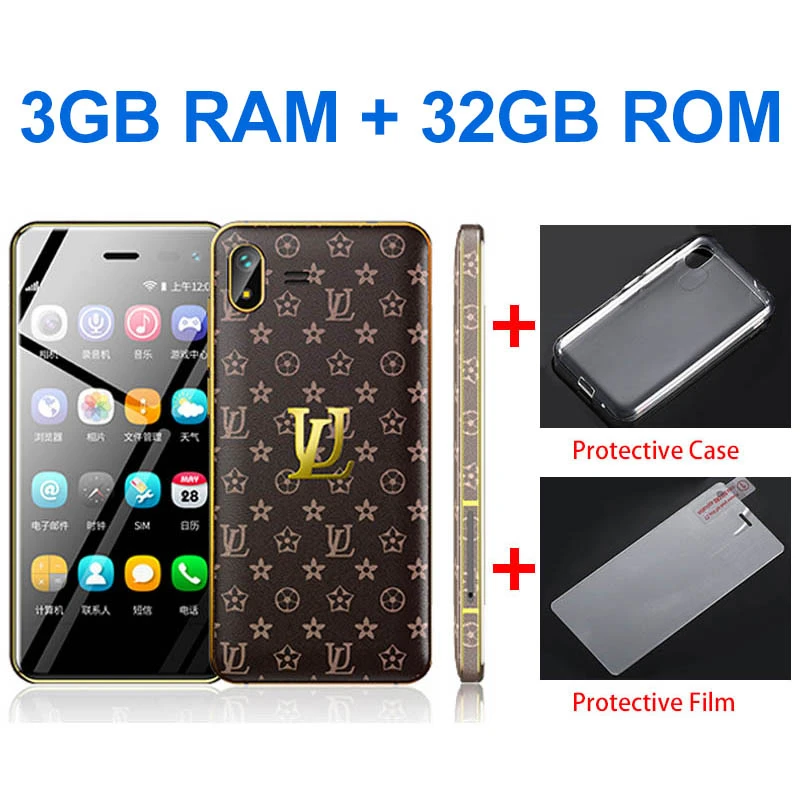 Brown 32GB ROM U2 3,15 дюймовый мини сенсорный мобильный телефон четырехъядерный 5.0mp пикселей 4G смартфон android 8,1 разблокированные сотовые телефоны четырехъядерный мобильный телефон - Цвет: Brown 32GB ROM