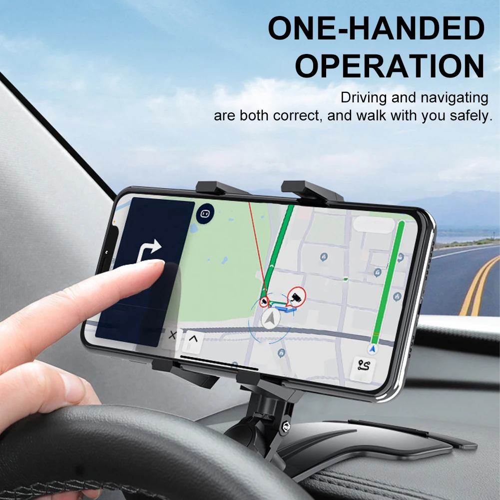 

Car Phone Holder 360° Rotation Dashboard Phone Mount Clip Stand GPS Support Temporary Parking Card For 3-7Inch Phones