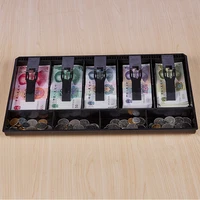 5grid cash register drawer insert tray with 5 bill4 coin compartments money storage box for bank supermarket classify organizer