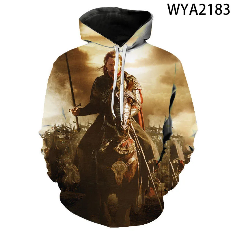 Толстовки с 3D принтом для мужчин и женщин модные худи кольцами фильмами уличная