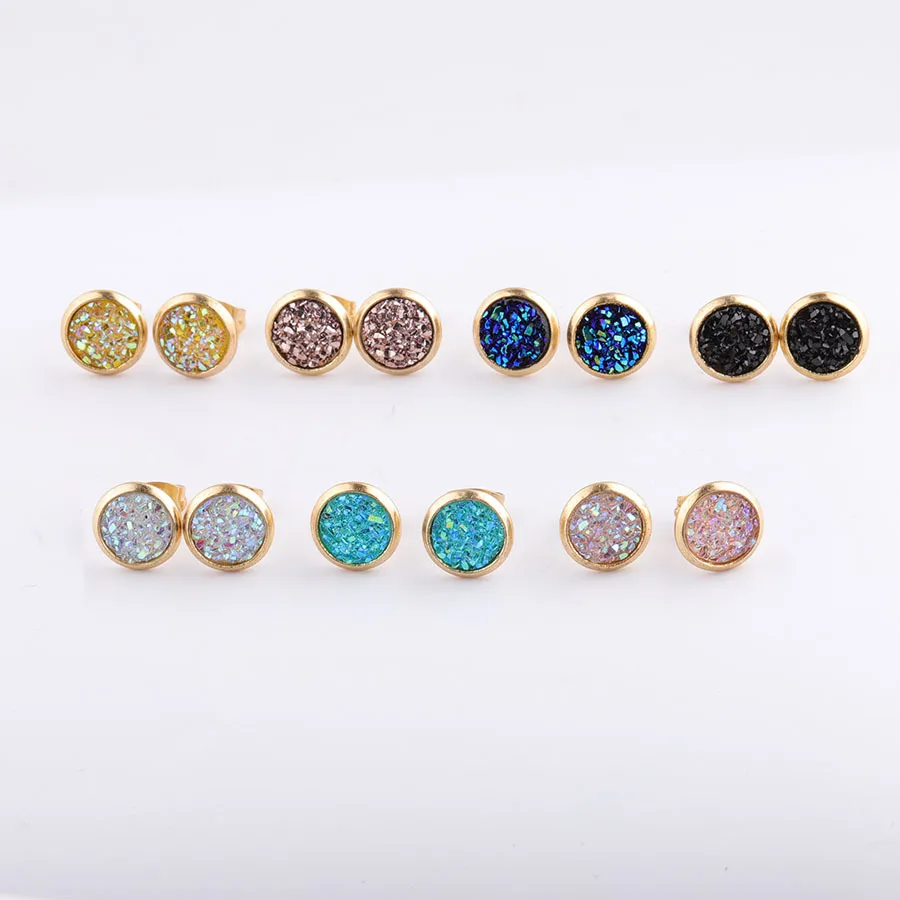 Новинка винтажная имитация камня круглая звездное небо Гипсофила серьги