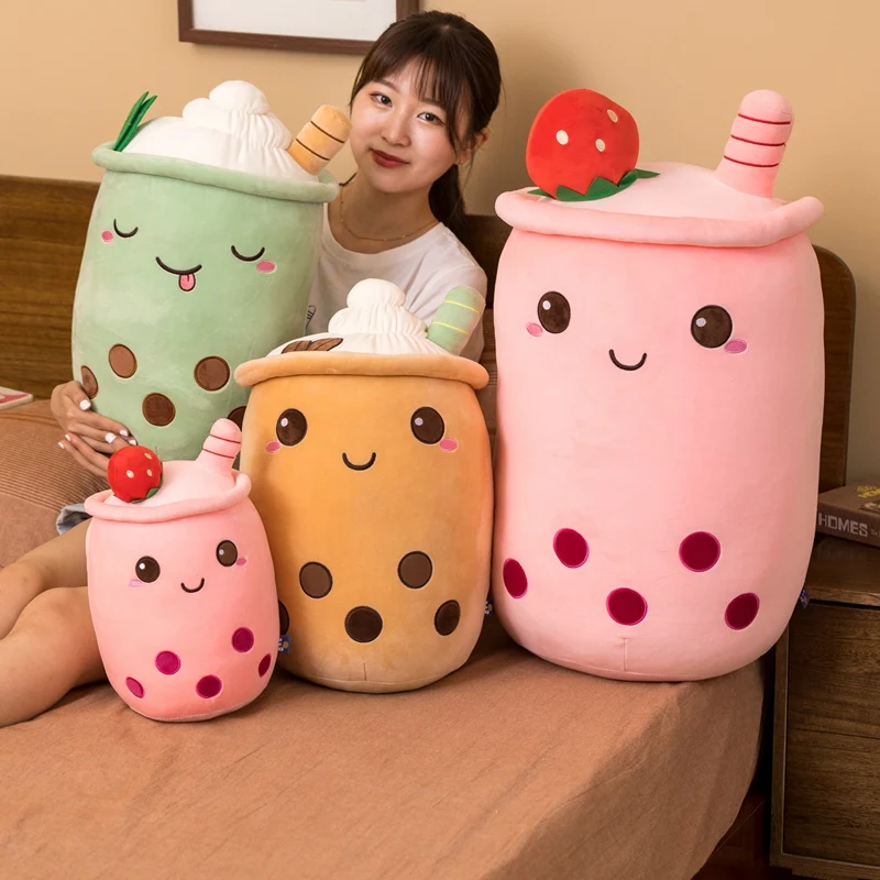

Lovely Fruit Milk Tea Stuffed Toy Kawaii Plush Pillow Cushion Funny Cartoon Fruit Milk Cover Plush Toys Kids Toys Girl Gift