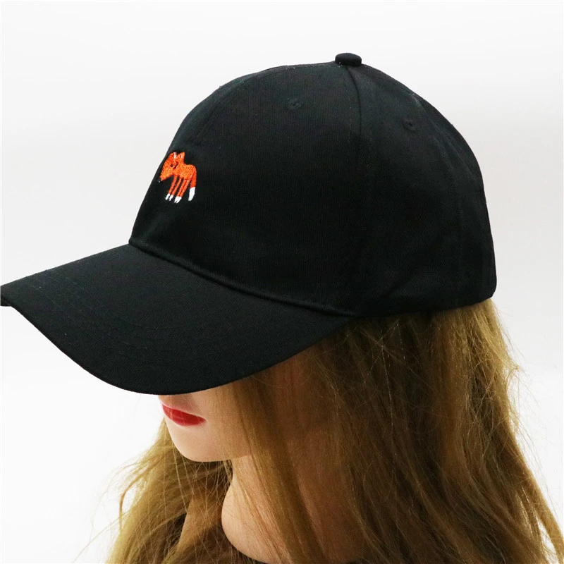 Бейсболка с вышивкой лисы BQ026 для мужчин и женщин хлопок дышащая регулируемая