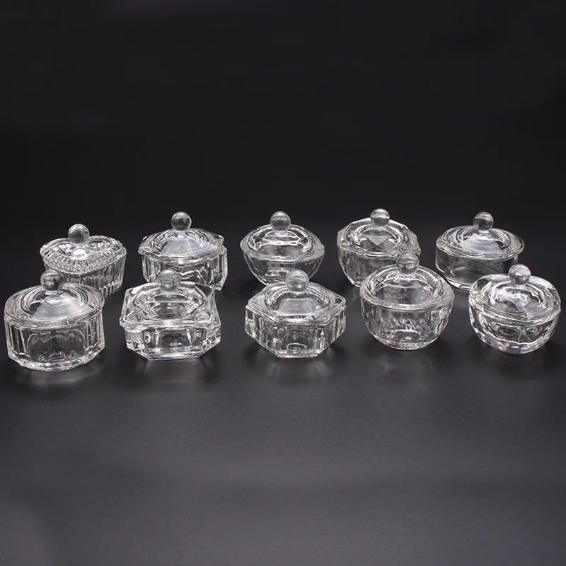 Высококачественная прозрачная стеклянная чашка 1 шт. для акрилового дизайна