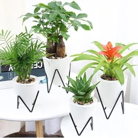 1 set of w shaped iron garden flower pot nordic style creative automatic watering flower pot green plant flower pot home office