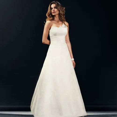 

free shipping 2017 new trumpet dress wedding bandage top bridal dresses shoulder dress concise One-shoulder lace wedding dress