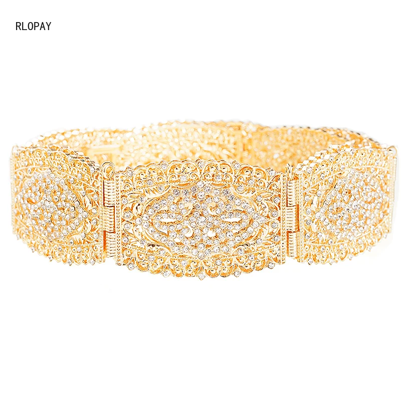 

RLOPAY New Morocco Designer Belts Full Rhinestone Arabic Chic Body Jewelry Fo Women Fashion Bridal Jewely Waist Chain