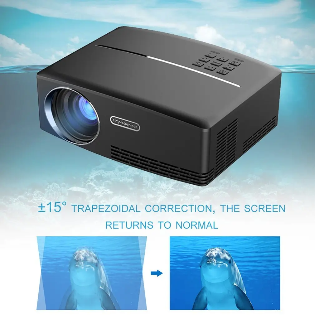 Мини портативный проектор 1080P LED LCD VGA hdmi домашний кинотеатр 1800 лм Домашний USB Plug &