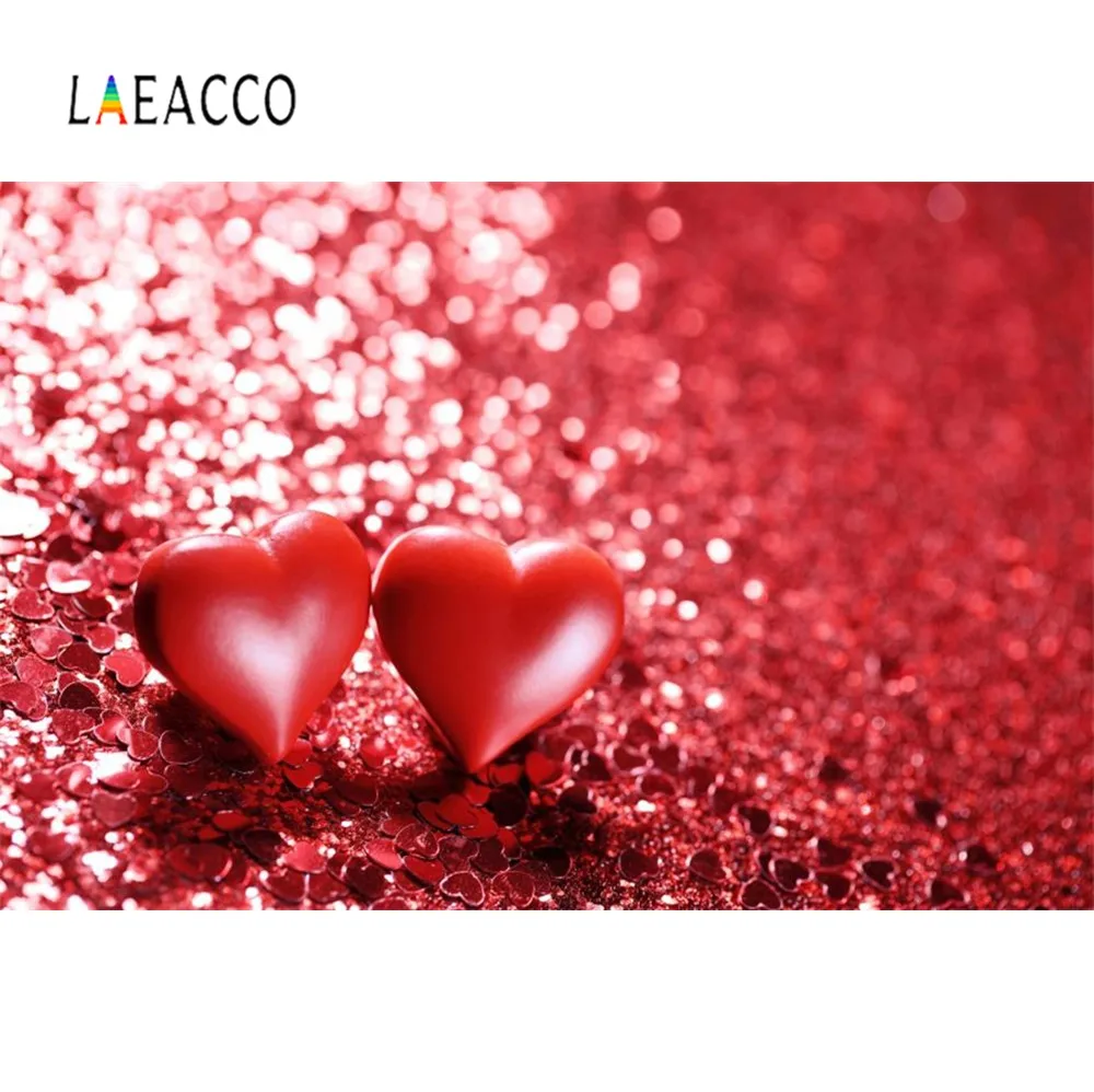 Laeacco красный блестящий светильник в горошек Bokeh Фотофон на День святого Валентина