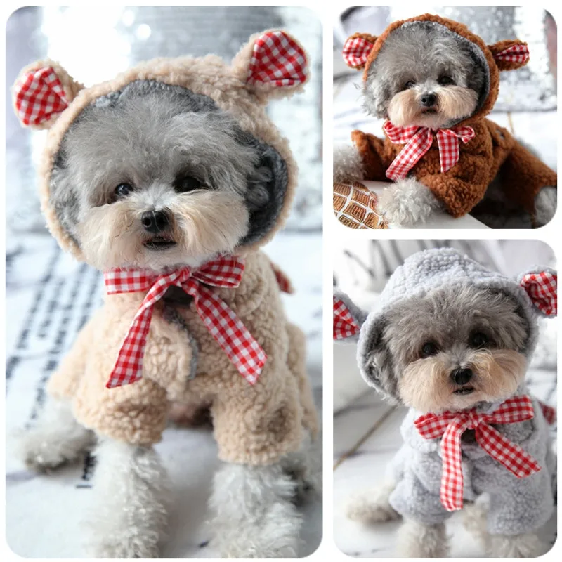 Зимняя одежда для собак толстовка пальто хлопковое с четырьмя ногами утепленная