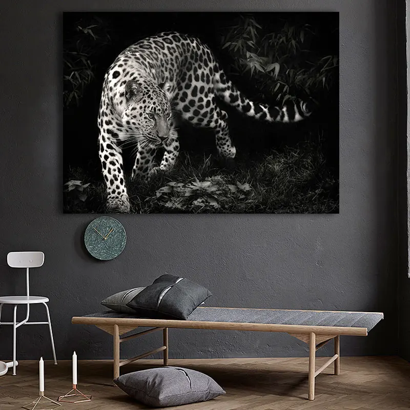 Плакаты печатные картины гепард настенная живопись черно-белые животные для