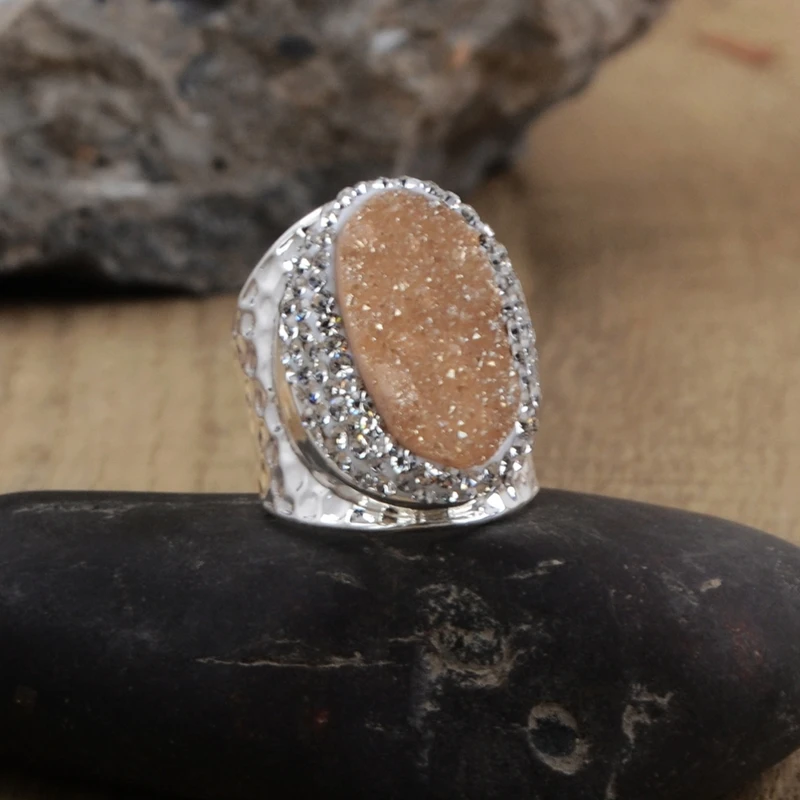 Овальный Титан borosa радужные кольца циркониевый гравированный кулон большой