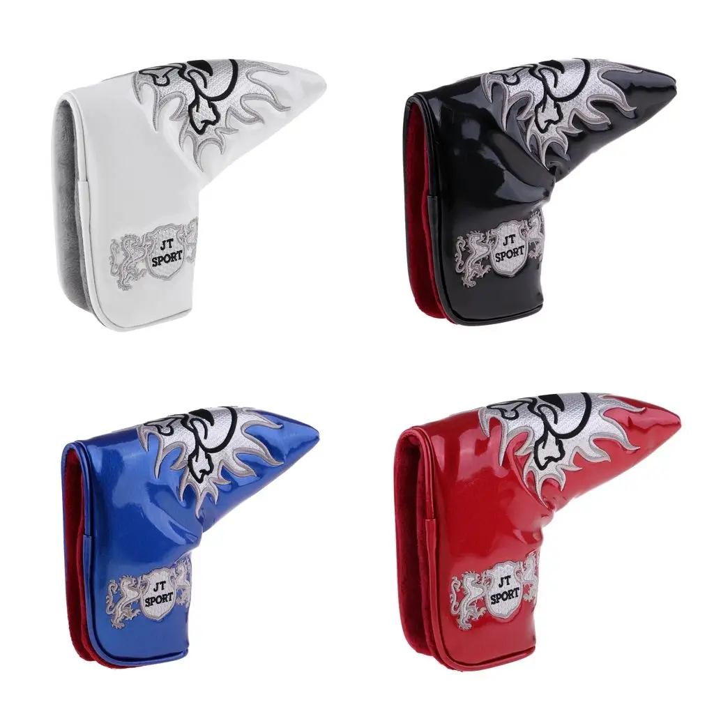 

Skull Waterproof Compact Golf Blade Putter Head Cover Universal Headcover Bar Closure - Various Colors