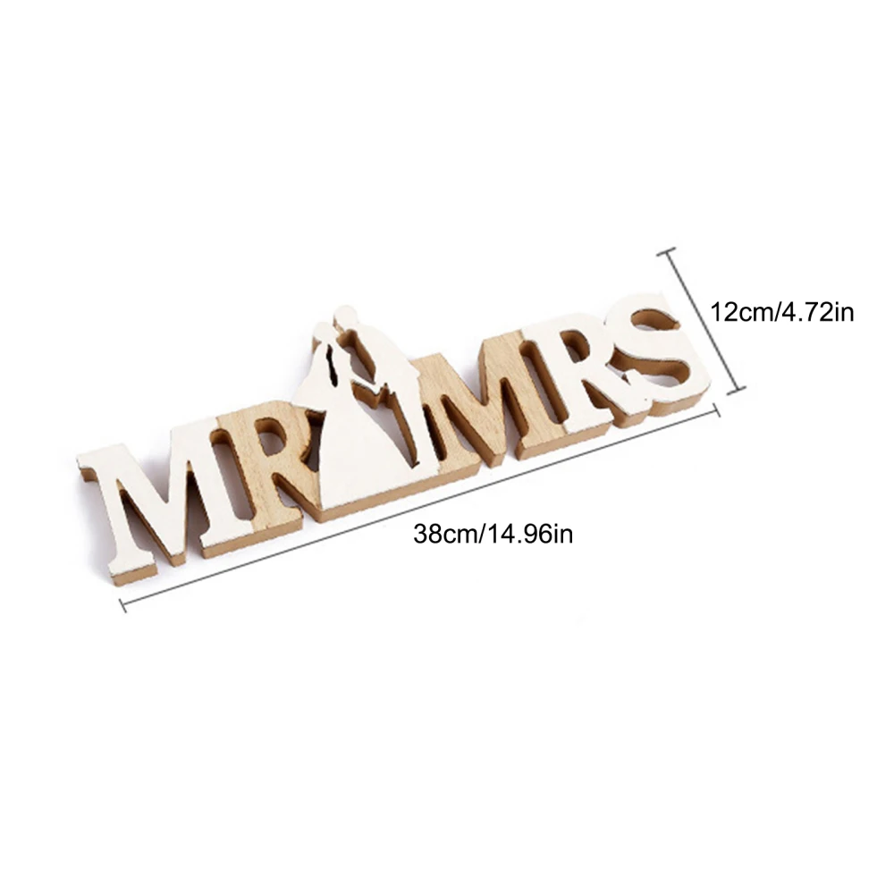 Letter Logo MR &amp MRS Decor Ornaments Wooden Sign Great Gift 38x12cm Rustic For Weddings Wedding Decoration | Дом и сад