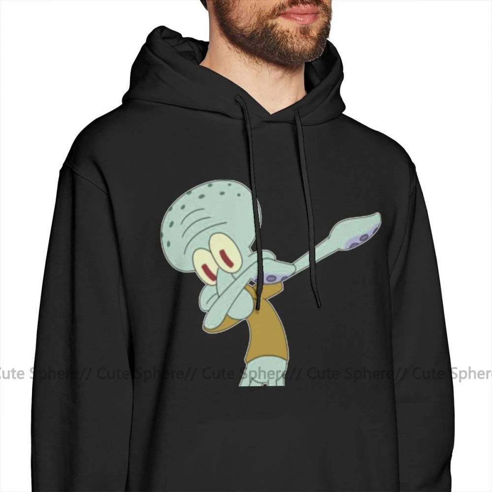 Толстовка с капюшоном Squidward Dab, мужские толстовки, хлопковый пуловер с капюшоном, свободные, большие, белые, Осенние, длинные, модные толстовки с капюшоном