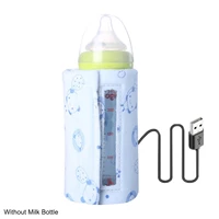travel portable home usb baby bottle warmer zipper closure food heater thermostat car insulation cover cotton blend outside