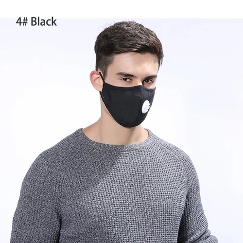4 Black 1 шт. маска против загрязнения респиратор Моющиеся Многоразовые маски хлопок унисекс рот Муфельная для аллергии/астмы/Путешествия/Велоспорт - Цвет: 4 Black