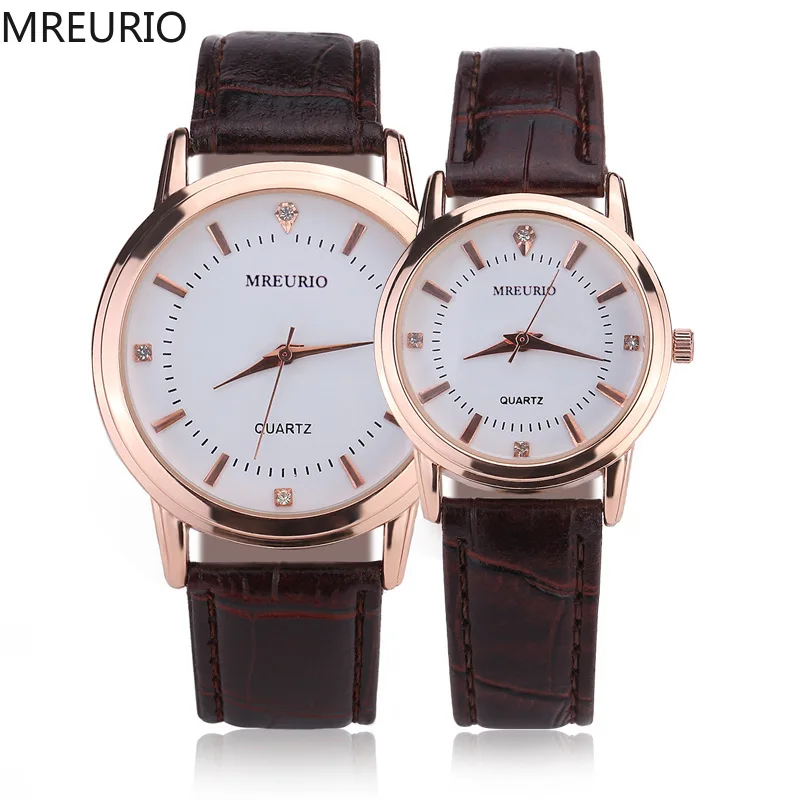 

MREURIO Men's Women's Watch Big Dial Quartz Luxury Leather Best Selling Male Female Wrist Watches Lovers Couple Fashion Clock