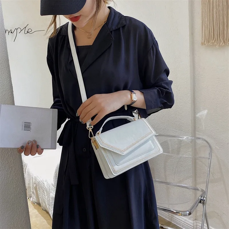 

Elegant Embroidery ladies handbag small 2021 new Women Shoulder Bag High quality PU Leather flap Messenger bag for female totes