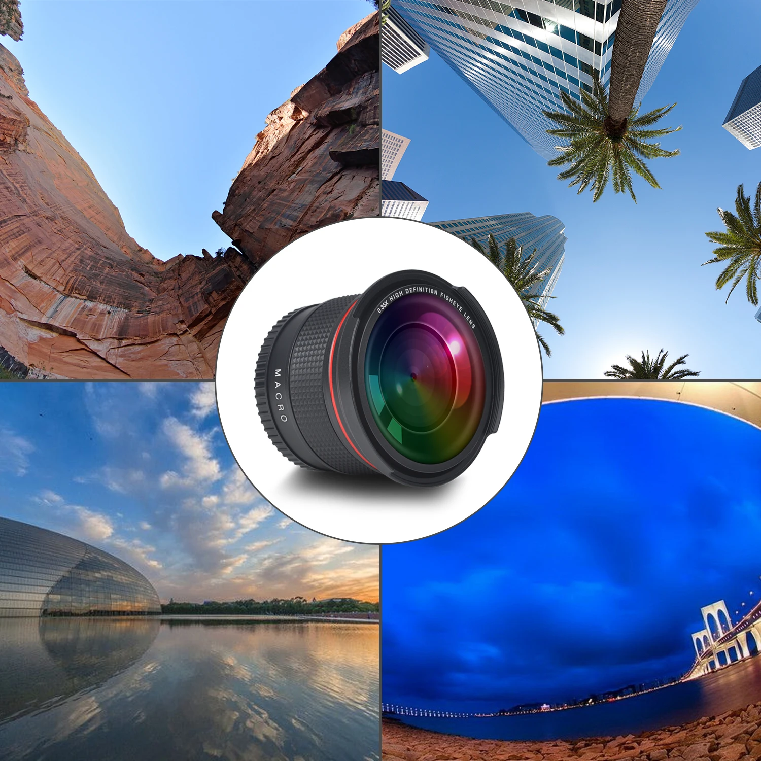 DuraPro 52MM 0.35x Fisheye Wide Angle Lens Macro Lens for Nikon D7100 D7000 D5500 D5300 D5200 D5100 D3300 D3200 D3100 images - 6