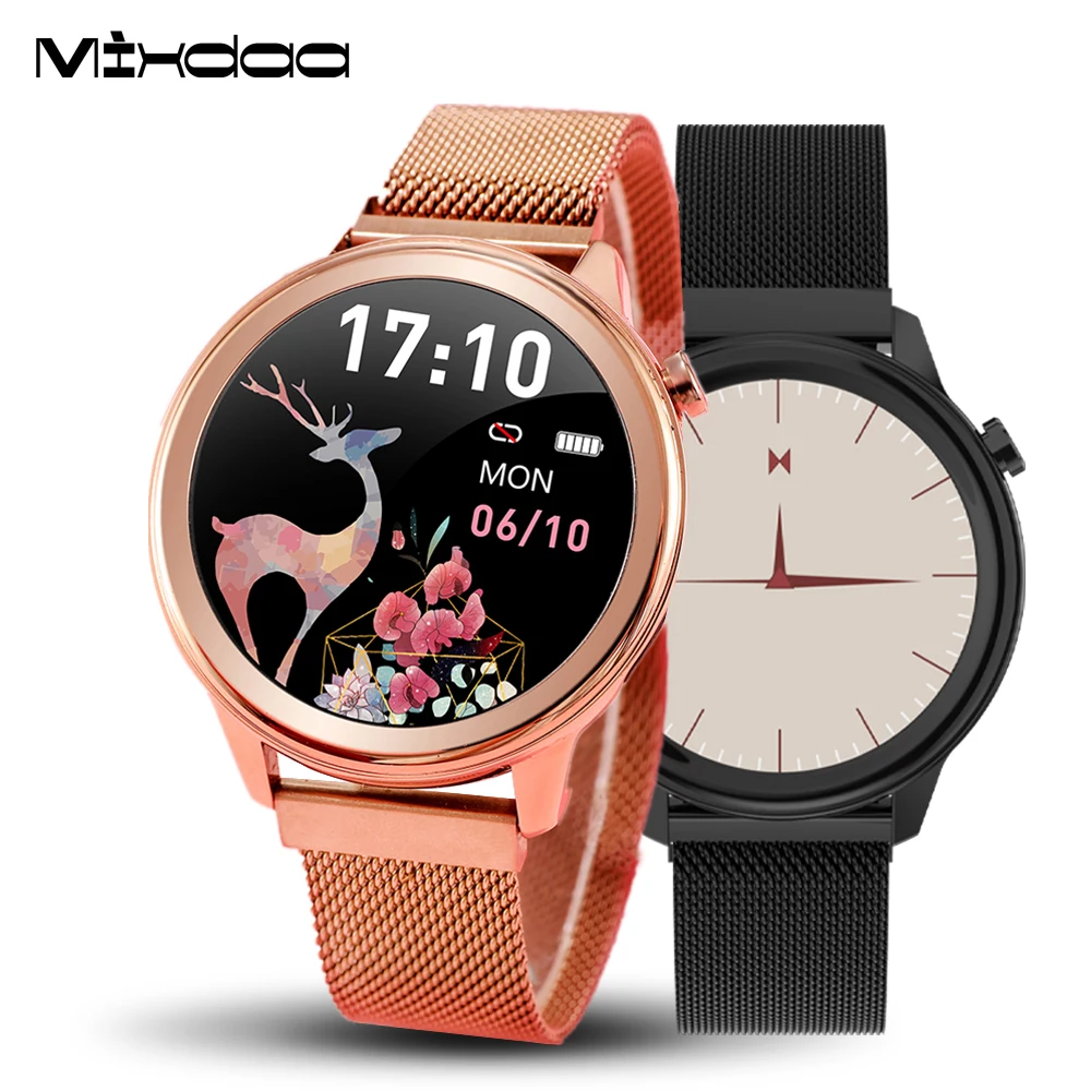

Mixdaa Smart Watch Женщины Женский период Температура тела Монитор сердечного ритма Артериальное давление Управление музыкой водонепроницаемые п...