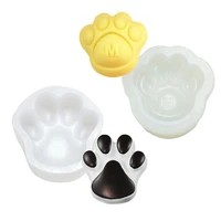 3 5 inch diy large pet paw silicone mold dog cat paw print stepping stone concrete plaster cake pan resin mold art craft