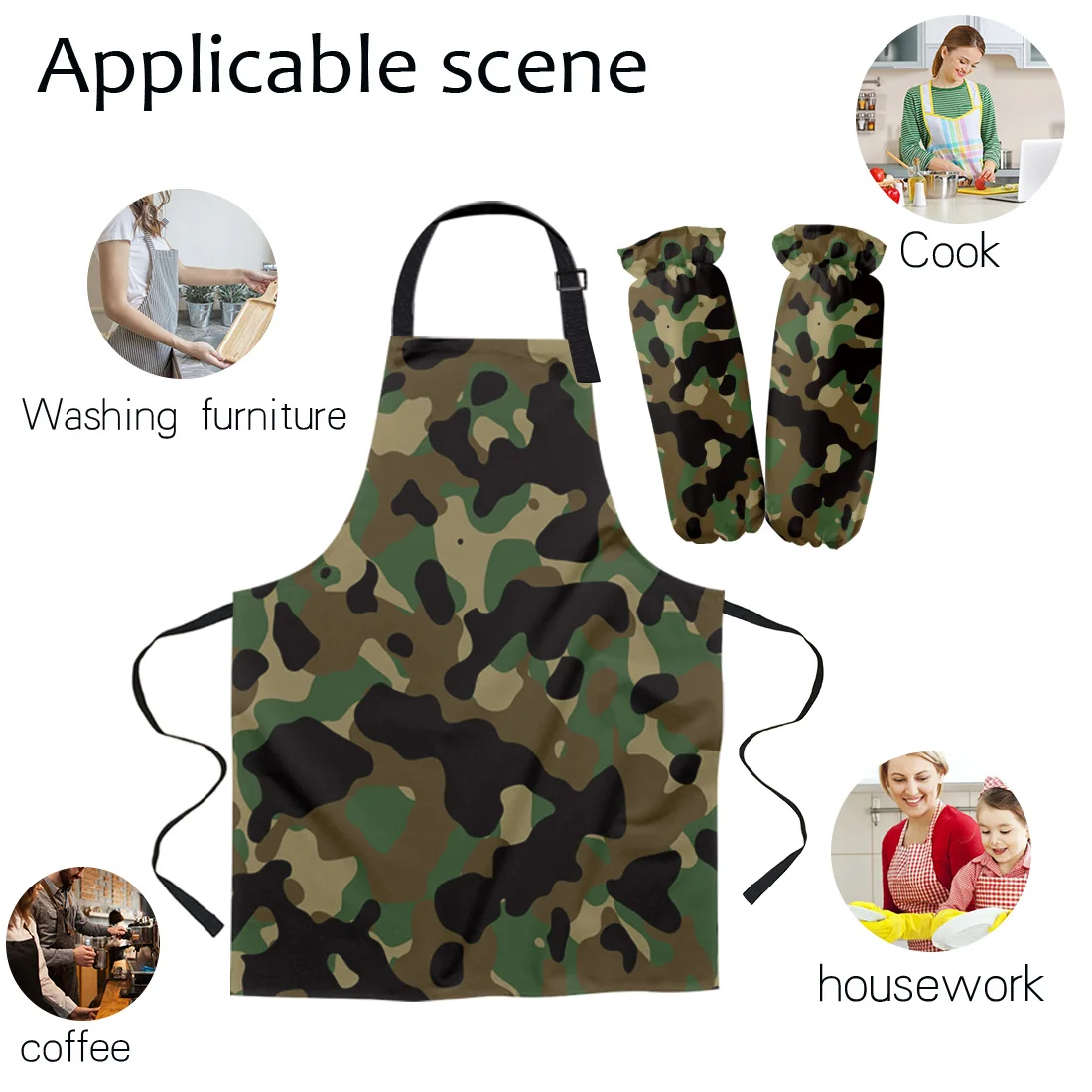 Набор фартуков камуфляжный кухонный нагрудник рукавицы для приготовления пищи