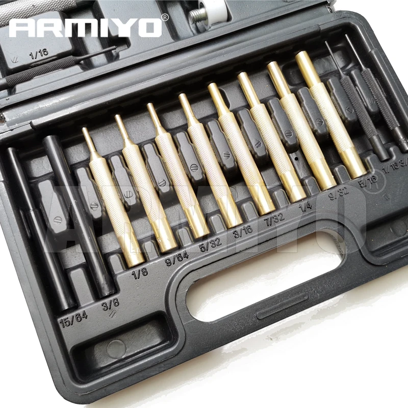 Armiyo 17 шт. латунный твердый рулон булавки оружейный перфоратор набор инструментов